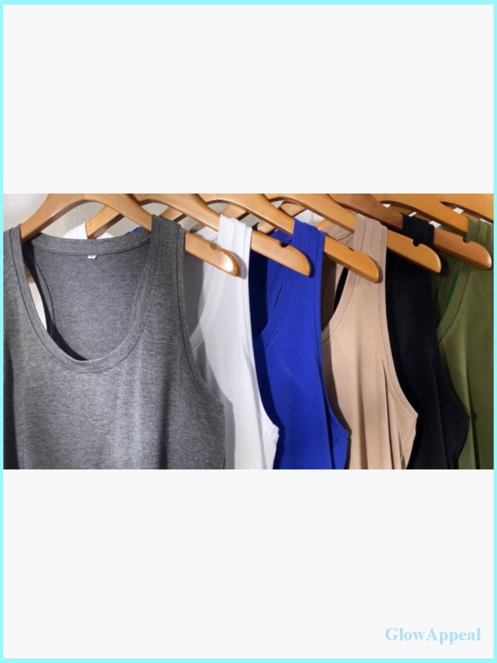 Scoop Neck Racerback Tank Top Loose Fit Summer Basic - Picture 5 of 5